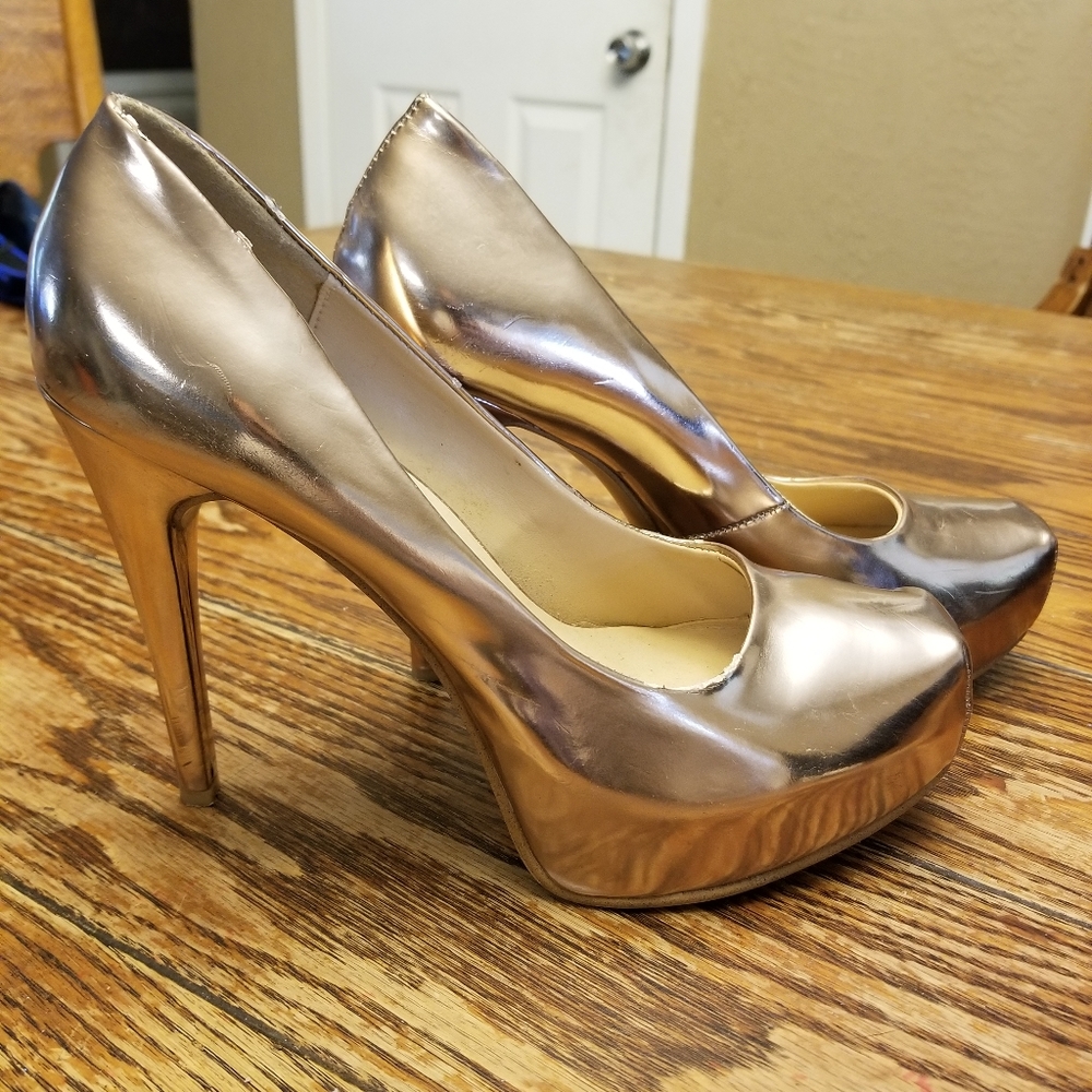Lauren James rose gold heels